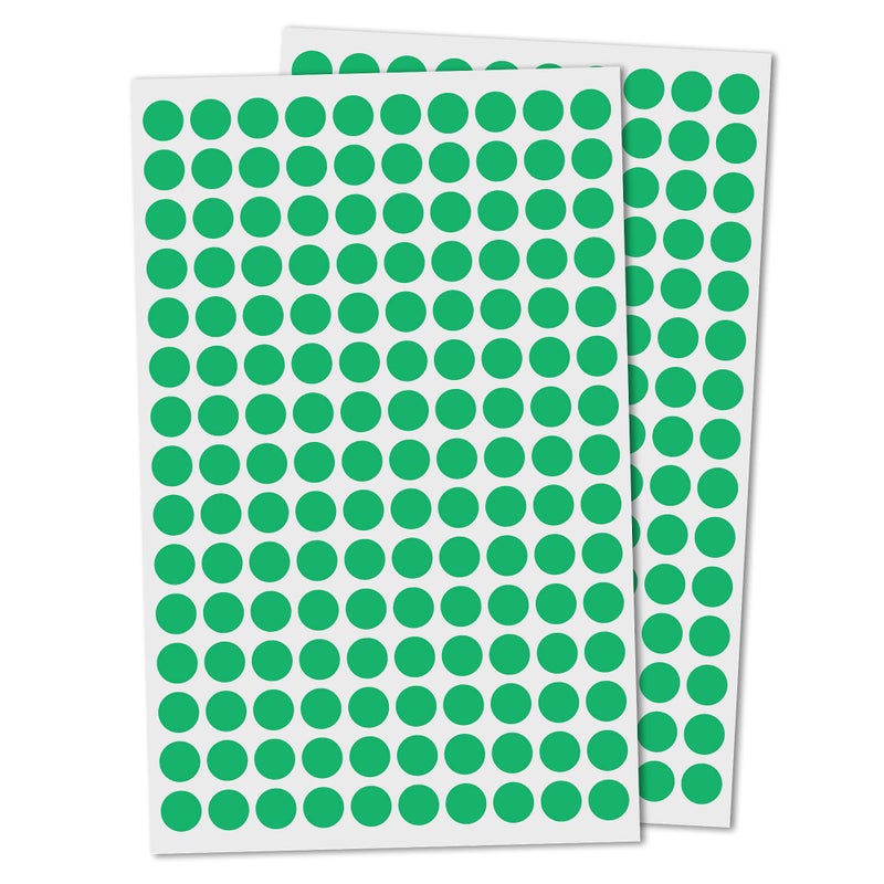TownStix 3000 Pack, 0.375" Round Dot Stickers Circle Labels - Green - Image 1